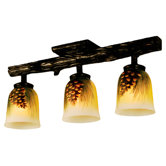 3 Light Rustic Northwoods Pinecone Three Light Han