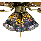 4" W Tiffany Peacock Feather Fan Light Shade