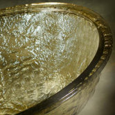 Undermount Glass Bathroom Sink with Overflow