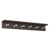 Six Hook Contempo Wood Coat Rack in Mahogany