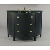 Curved Bathroom Vanity with Sink in Black