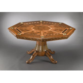 Eight Sided Game Table in Medium Brown