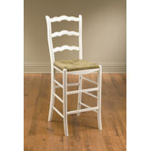 Ladder Back Bar Stool in White