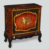 Console Cabinet in Black/Burnt Orange