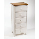 DO NOT SET LIVE!Five Drawer Cabinet in Distressed White