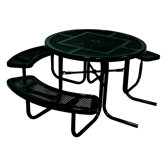 3-Seat ADA Round Picnic Table with Perforated Pattern