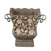Medium Square Ceramic Floral Pot