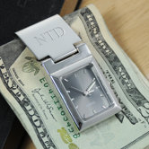 Graphite Face Watch Money Clip