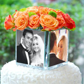 Square Glass Photo Vase