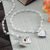 Personalized Pearl Bracelet with Locket Charm