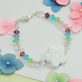 Little Girl's Flower Charm Bracelet