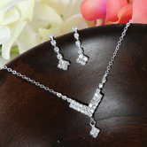 Chevron Jewelry Set in Silver