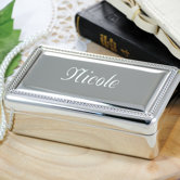 Beaded Silver Jewelry Box