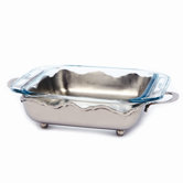 Nickel Crown Square Server with 1.9 Qt. Baker