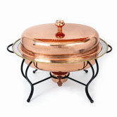 Copper 6 Qt Oval Plated Chafing Dish