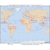 World History Wall Maps - Spread of Agriculture