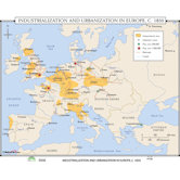 World History Wall Maps - Industrialization & Urbanization in Europe