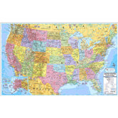 Us & World Politcal Rolled Map Set