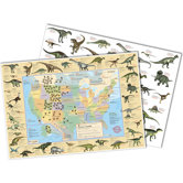 U.S. Dinosaur Challenge Rolled Map