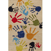 Lil Mo Whimsy Ivory Finger Paint Kids Rug