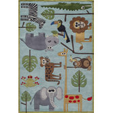 Lil Mo Whimsy Blue Safari Kids Rug