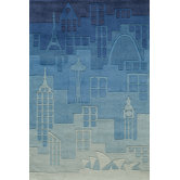 Lil Mo Hipster Blue Farm Land Kids Rug