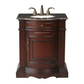Catherine 30" Single Bathroom Vanity with Baltic Brown Granite Top in Cherry Red