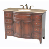 Yorktown 48" Bathroom Vanity  in Dark Cherry with Marble Top