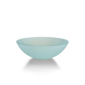 Tempered Glass Vessel Sink in Frosted White