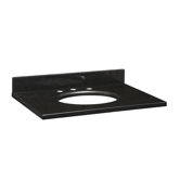 Stone 31" x 22" Vanity Top with Backsplash for Undermount Sink in Black Granite