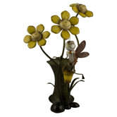 Tin Sunflower and Bee Vase