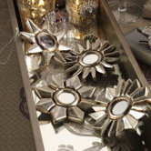 Golden Treasures Silver Leaf Flower Design Ornament (Set of 8)
