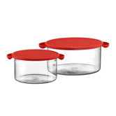 Hot Pot Set Borosilicate Glass Baking Dish in Red