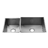 UrbanEdge 11" x 17.25" Undermount Stainless Steel Double Bowl Kitchen Sink with Flat Sink Bottom