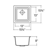 Q100 15.75" x 15.75" Topmount Single Bowl Specialty Sink