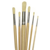 Round White Bristle Brush 1/4 6-set