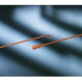 Two-Eye Intermittent Red Rubber Coude Catheter