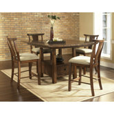 Dakota Pub Table in Distressed Rich Brown