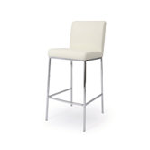Emilia 30" Vinyl Barstool in Ivory
