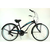 Ladies 26" Aluminum 7-Speed Shimano Premium Extended Deluxe Beach Cruiser
