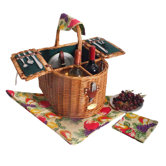 Doppio Vino Picnic Basket in Hunter Green Lining