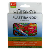 PlastiBands, Size 4-1/4", 100/BX, Assorted Colors