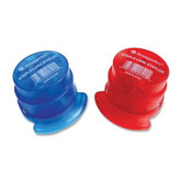 Staple-less Stapler, Staple-Less, 3 Sht Cap, Red/Blue