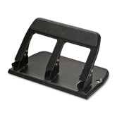 Heavy-Duty Punch, 3-Hole Punch, 9/32" Holes, 40 Sheet Capacity, Metal, Black