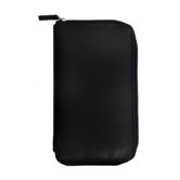 Zip Around Leather Checkbook Organizer in Black