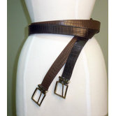 Faux Croc Embossed Leather Money Belt
