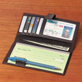 Cowhide Nappa Leather Checkbook / Secretary