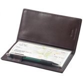 Cowhide Nappa Leather Simplified Checkbook Secretary