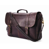 Traditional Flap-Over Laptop Briefcase