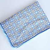 Ikat Diamond Blue Piped Blanket